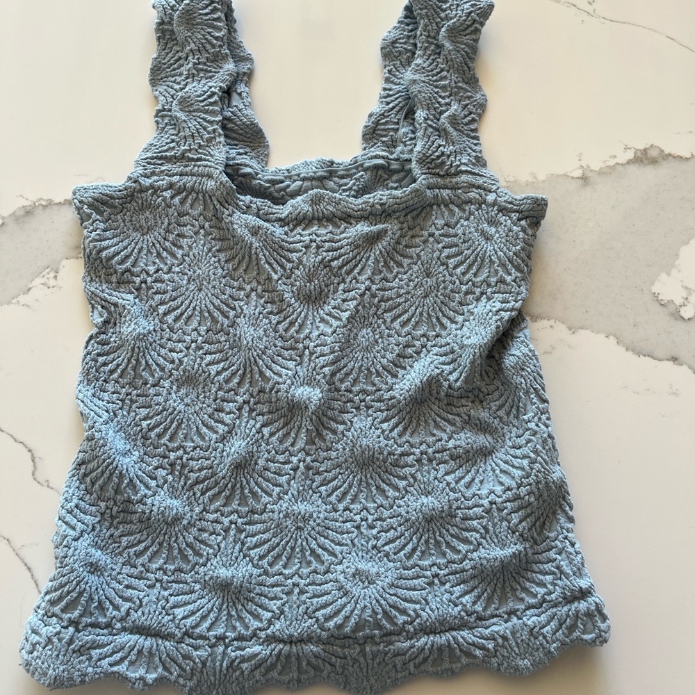 Free People baby blue tank top